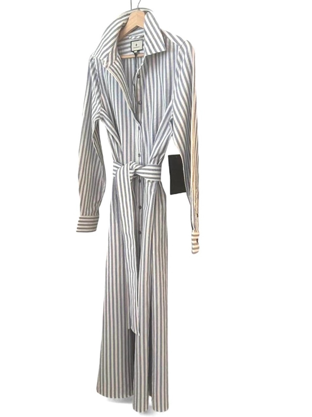 ๐ NWT Tuckernuck Striped Blue and White Caldwell Shirt Dress with Tie Waist - Picture 3 of 8